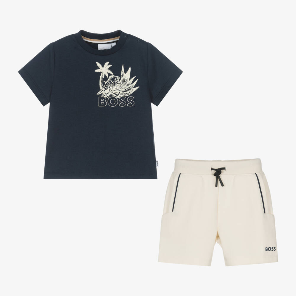 BOSS-Boys Navy & Ivory Adventure Set | Childrensalon Outlet