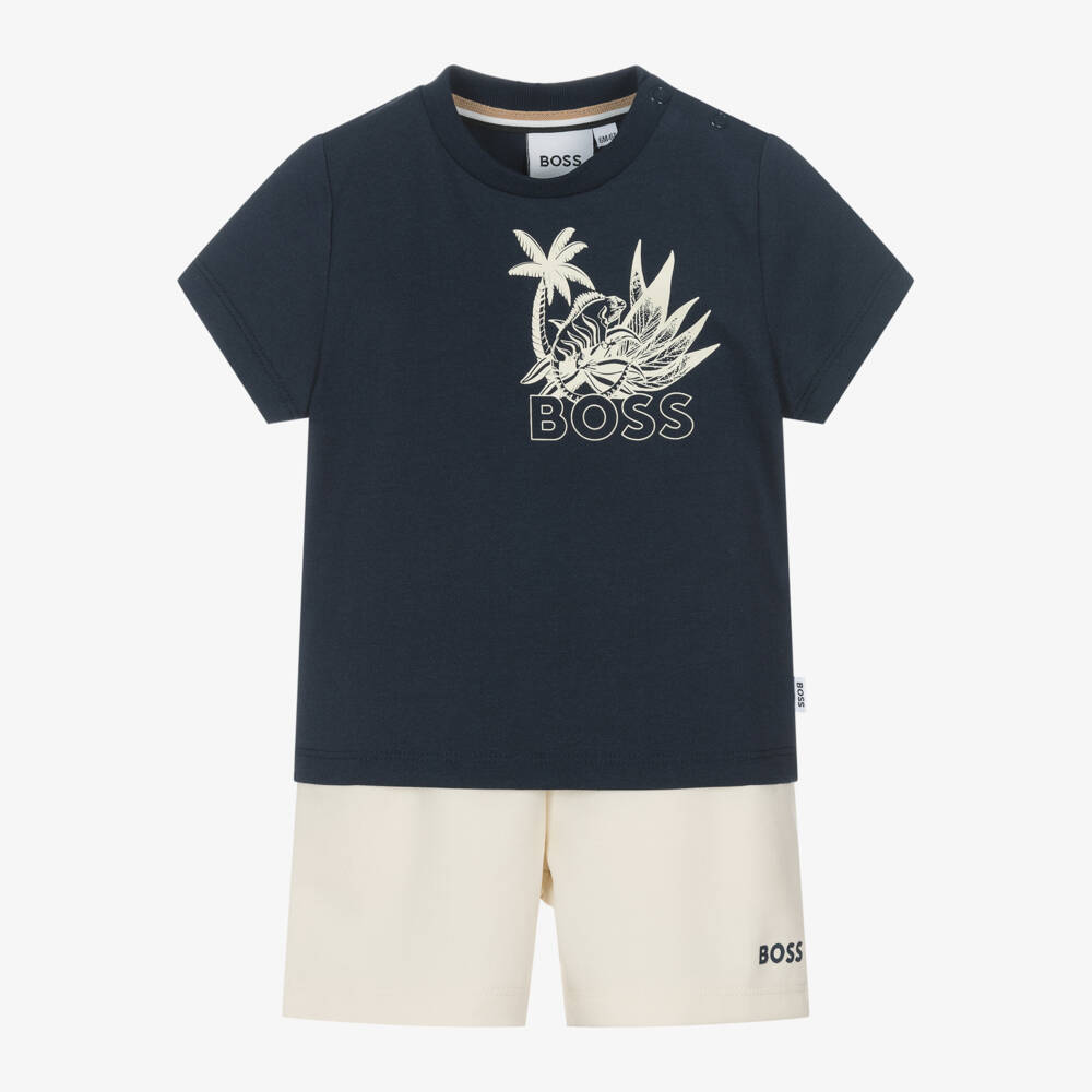 BOSS-Boys Navy & Ivory Adventure Set | Childrensalon Outlet