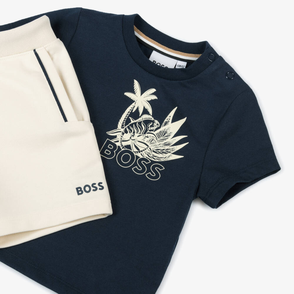 BOSS-Boys Navy & Ivory Adventure Set | Childrensalon Outlet