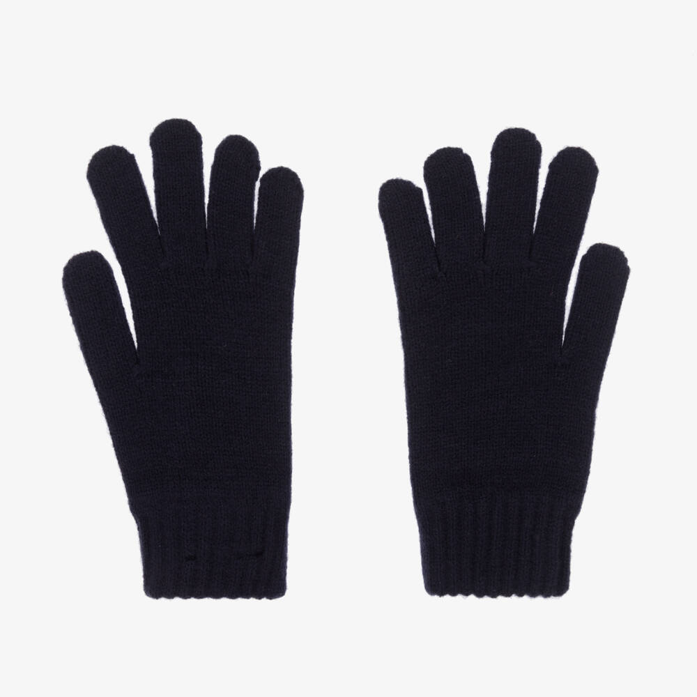 BOSS-Синие вязаные перчатки для мальчиков | Childrensalon Outlet