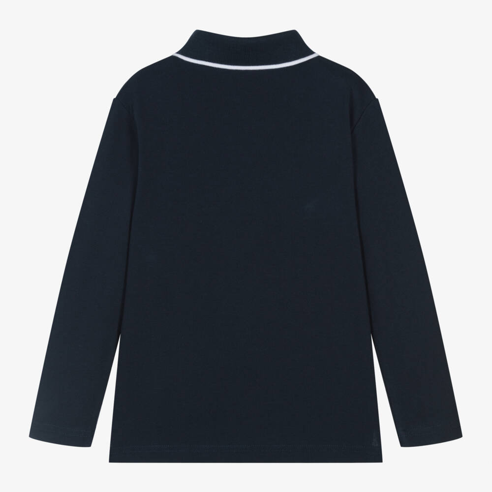 BOSS-Boys Navy Long-Sleeve Polo | Childrensalon Outlet