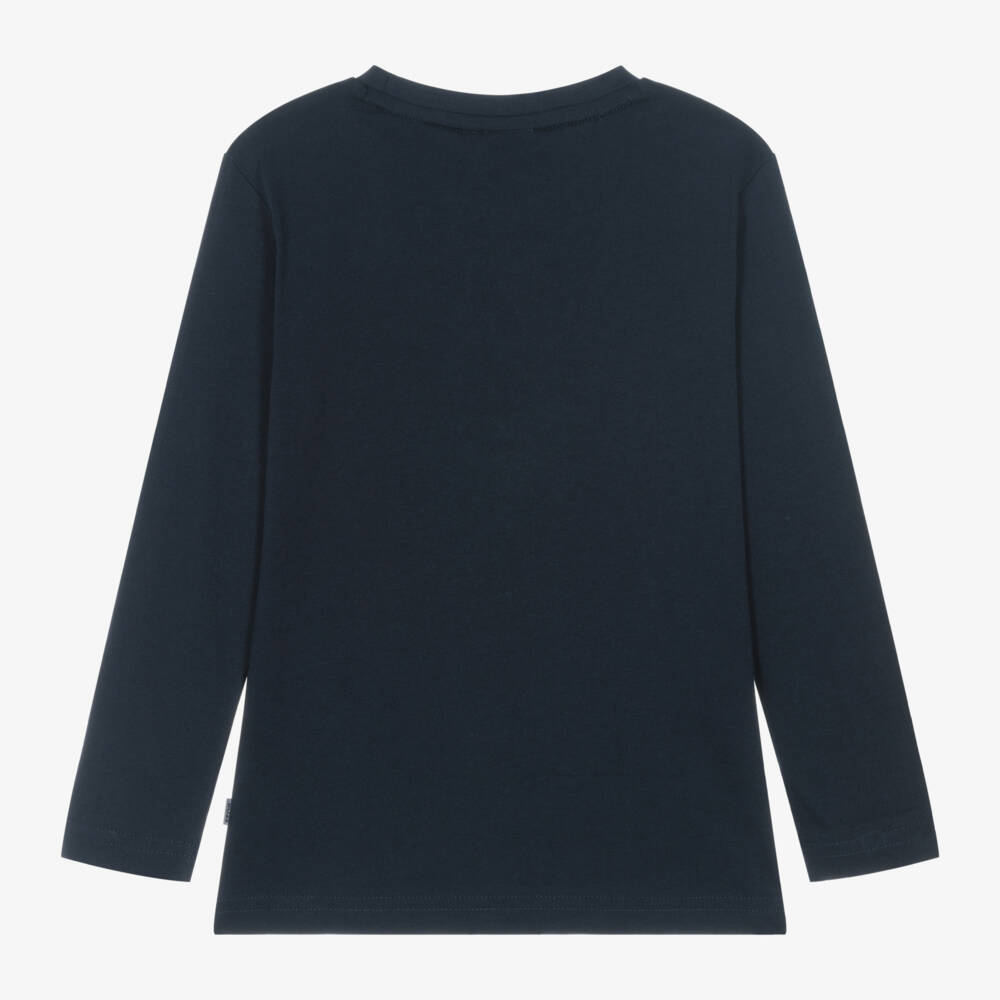 BOSS-Boys Navy Long Sleeve Top | Childrensalon Outlet