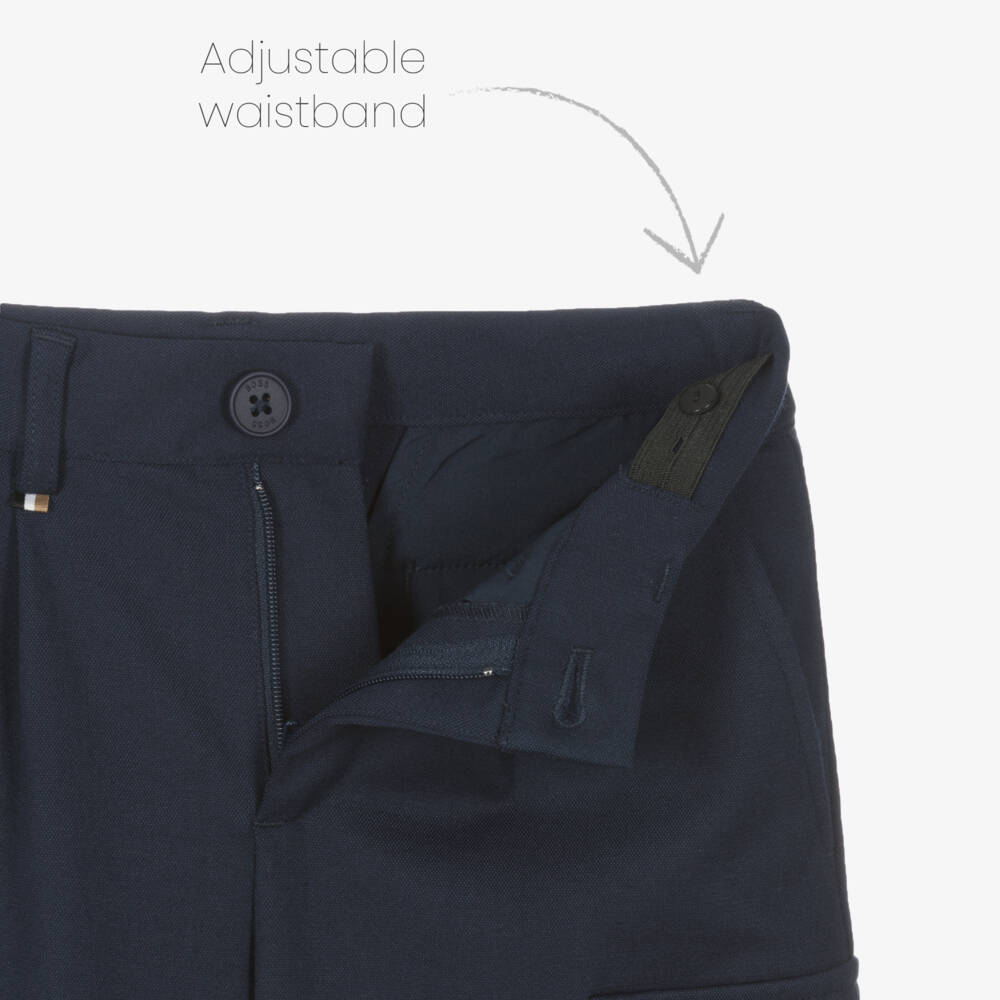BOSS-Синие шорты карго для мальчиков из Милано | Childrensalon Outlet