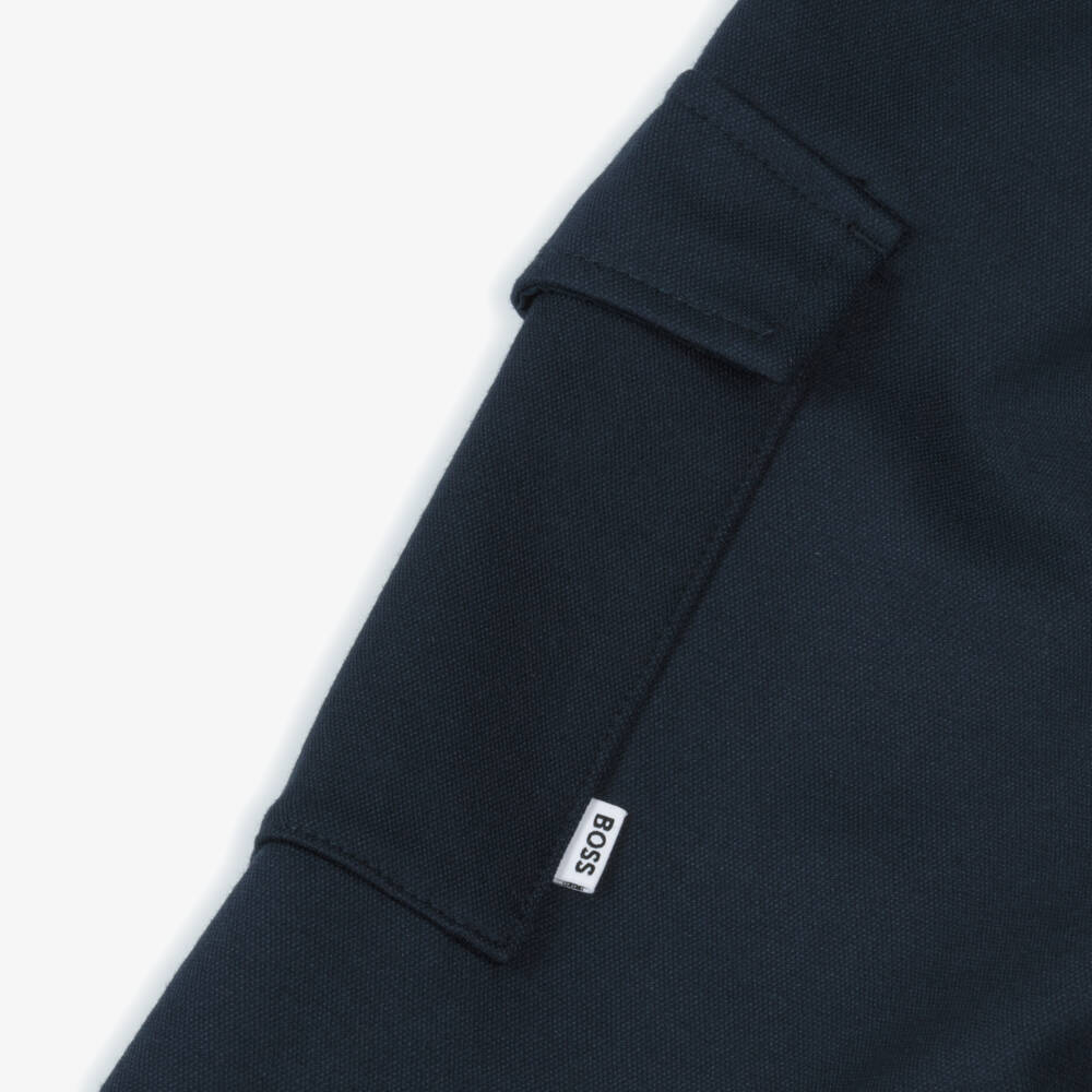 BOSS-Boys Navy Milano Cargo Trousers | Childrensalon Outlet