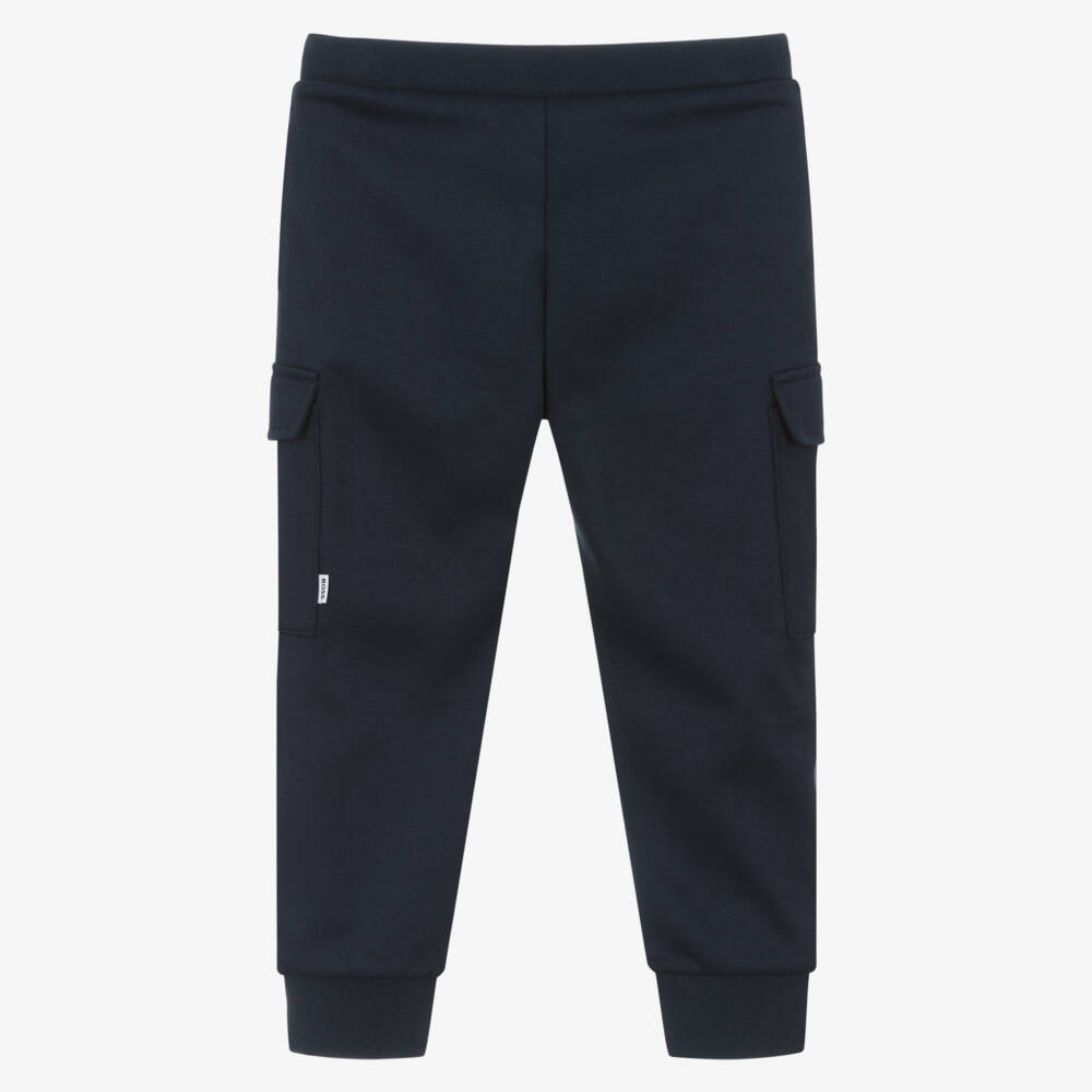 BOSS-Boys Navy Milano Cargo Trousers | Childrensalon Outlet
