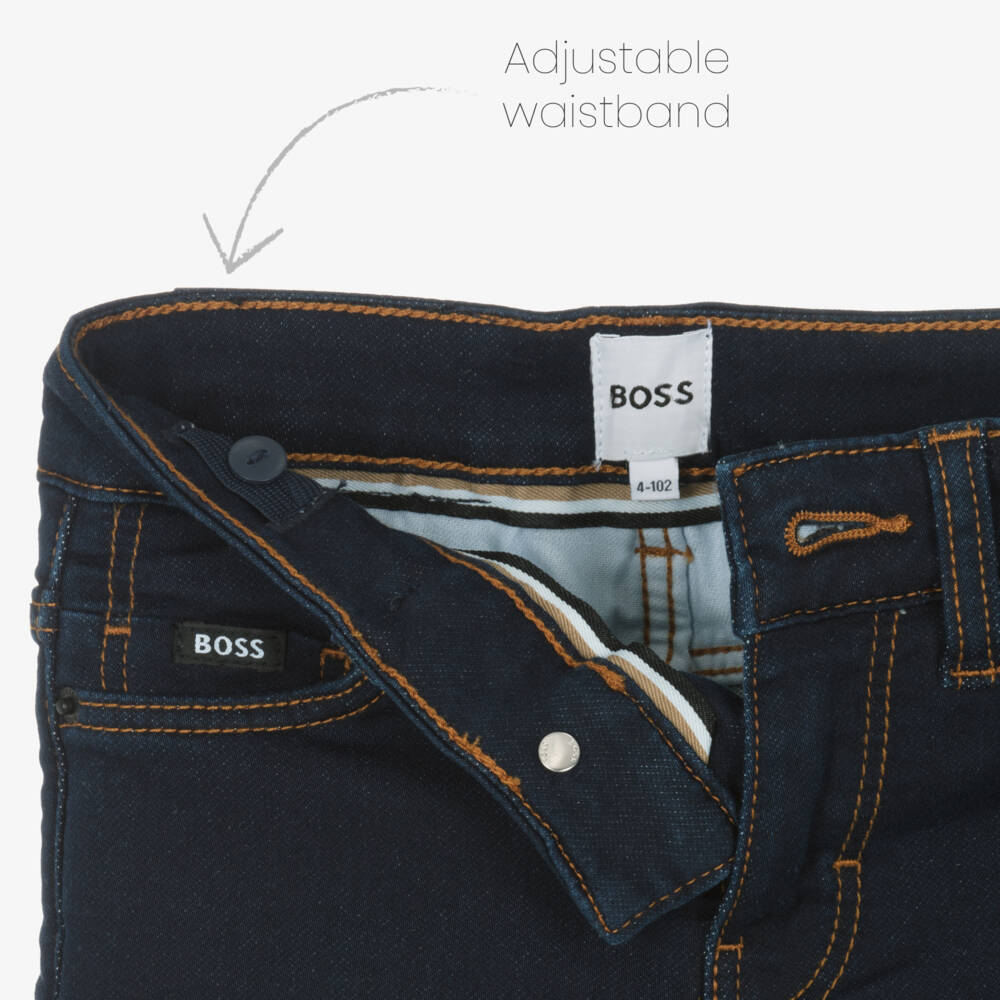BOSS-Синие джинсы слимы из денима для мальчиков | Childrensalon Outlet