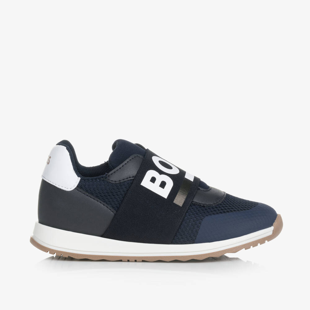 BOSS-Boys Navy Slip-On Trainers | Childrensalon Outlet