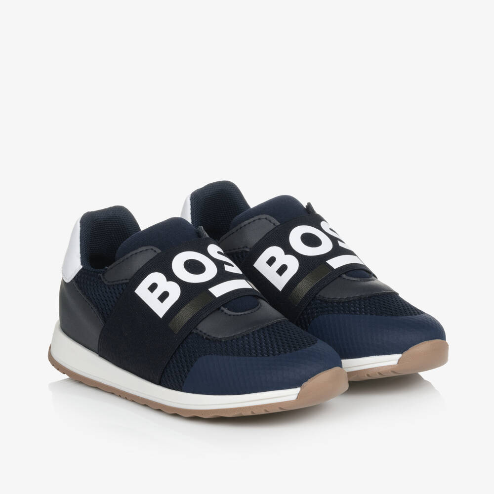 BOSS-Boys Navy Slip-On Trainers | Childrensalon Outlet