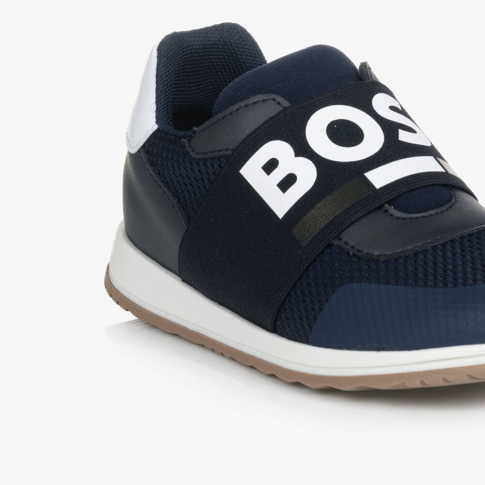 BOSS-Boys Navy Slip-On Trainers | Childrensalon Outlet