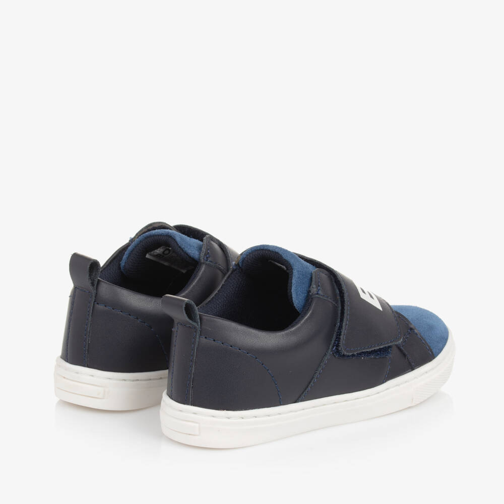 BOSS-حذاء رياضي جلد شامواه لون أزرق للأولاد | Childrensalon Outlet