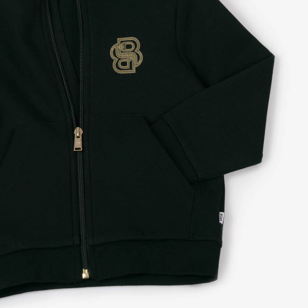 BOSS-Boys Onyx Cotton Knit Zip Jacket | Childrensalon Outlet