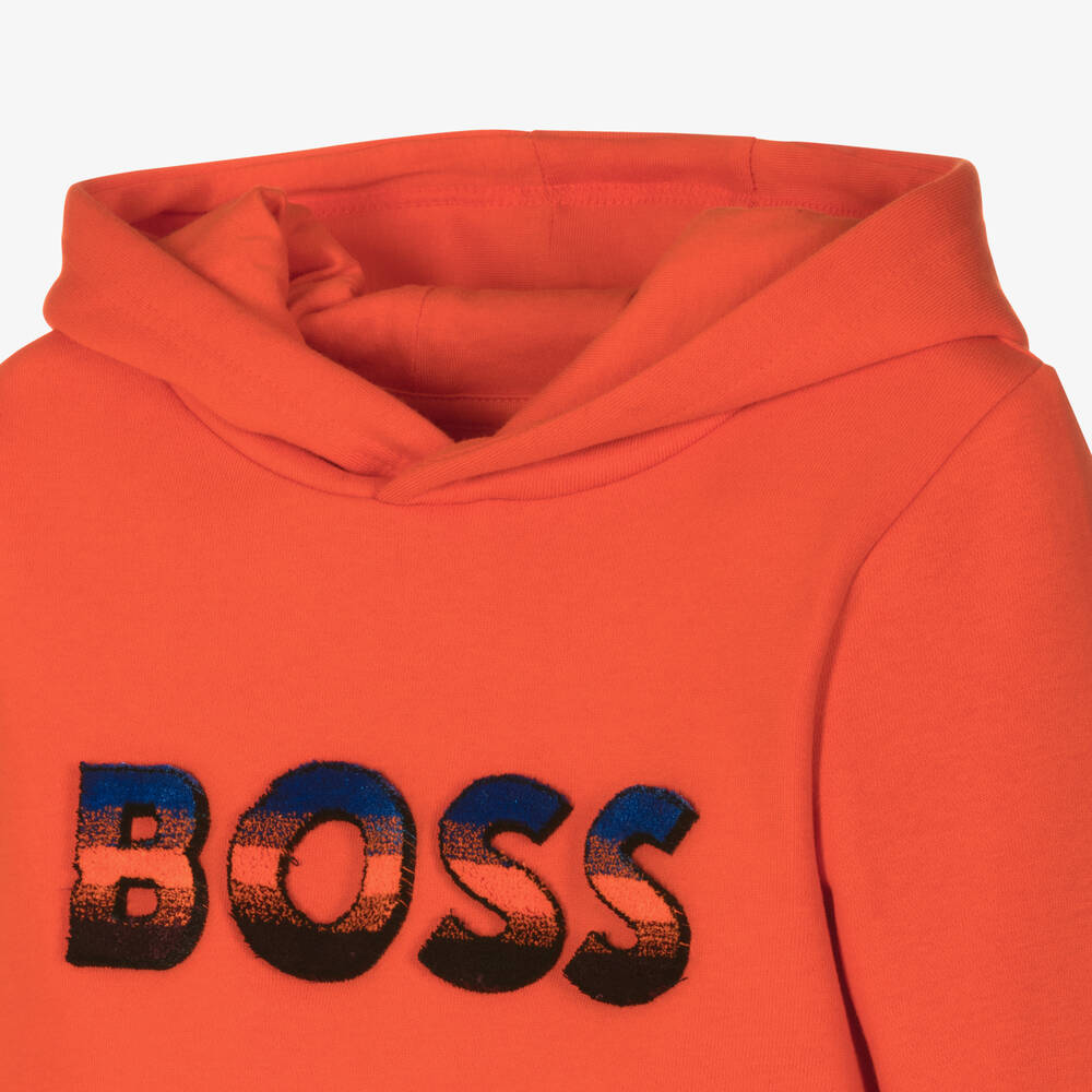 BOSS-Оранжевая хлопковая худи | Childrensalon Outlet