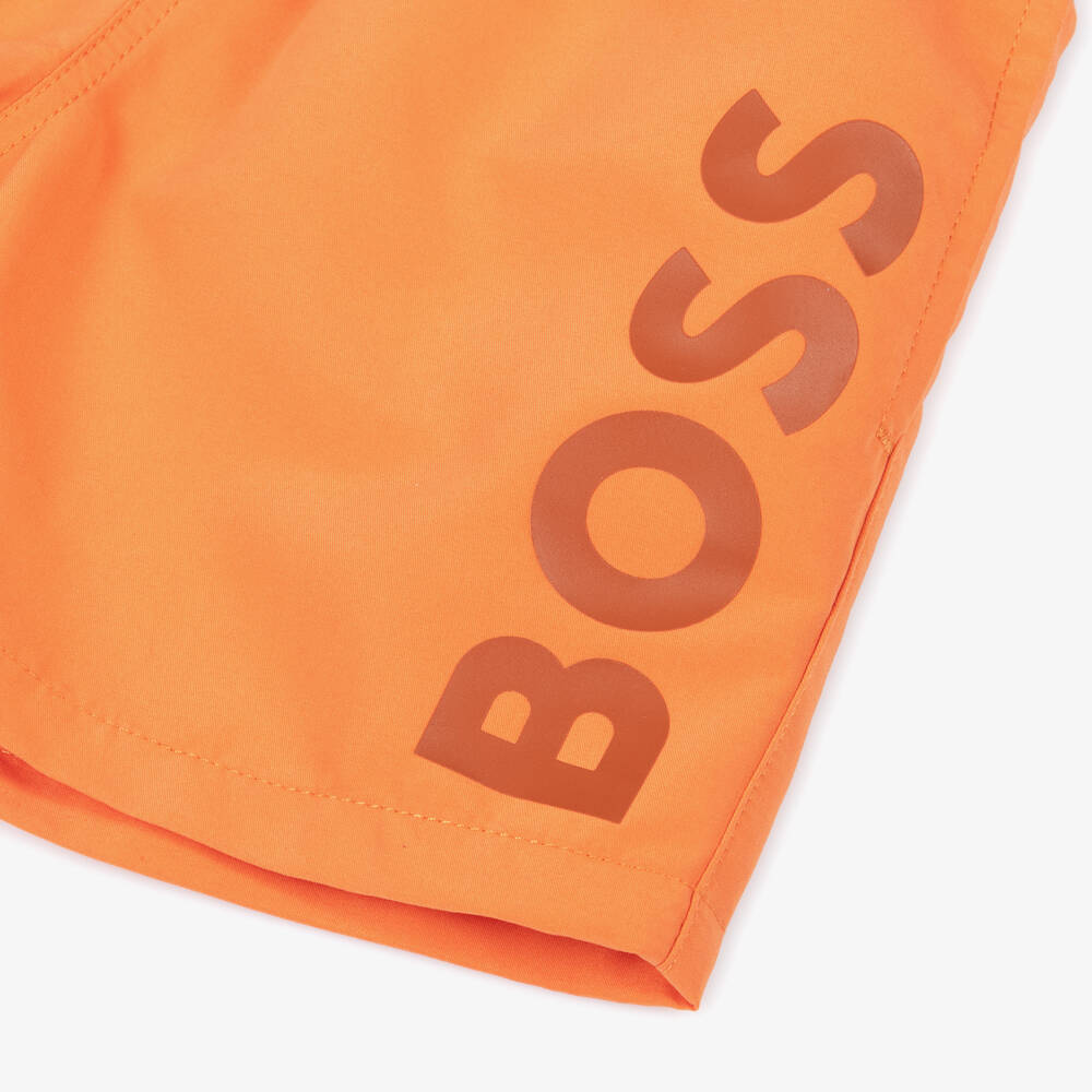 BOSS-Boys Orange Swim Shorts | Childrensalon Outlet