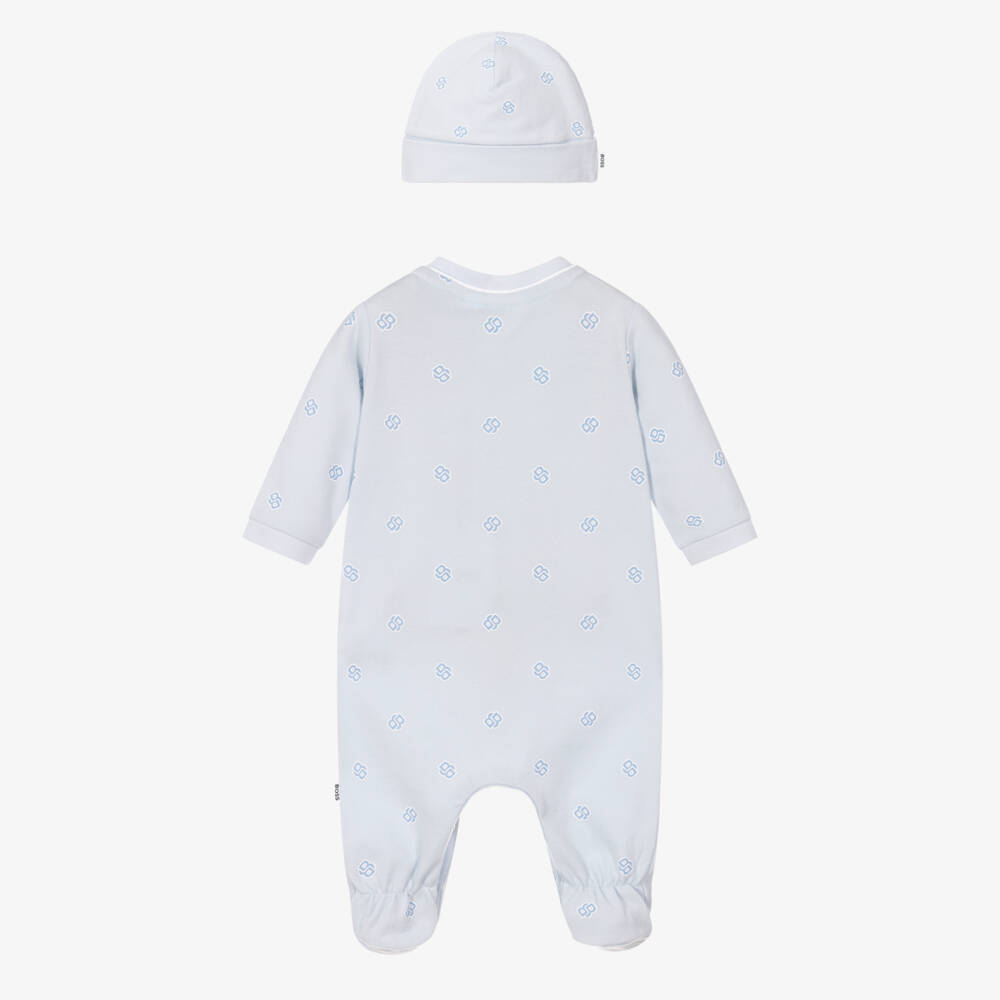 BOSS-Boys Pale Blue Babysuit Ensemble | Childrensalon Outlet