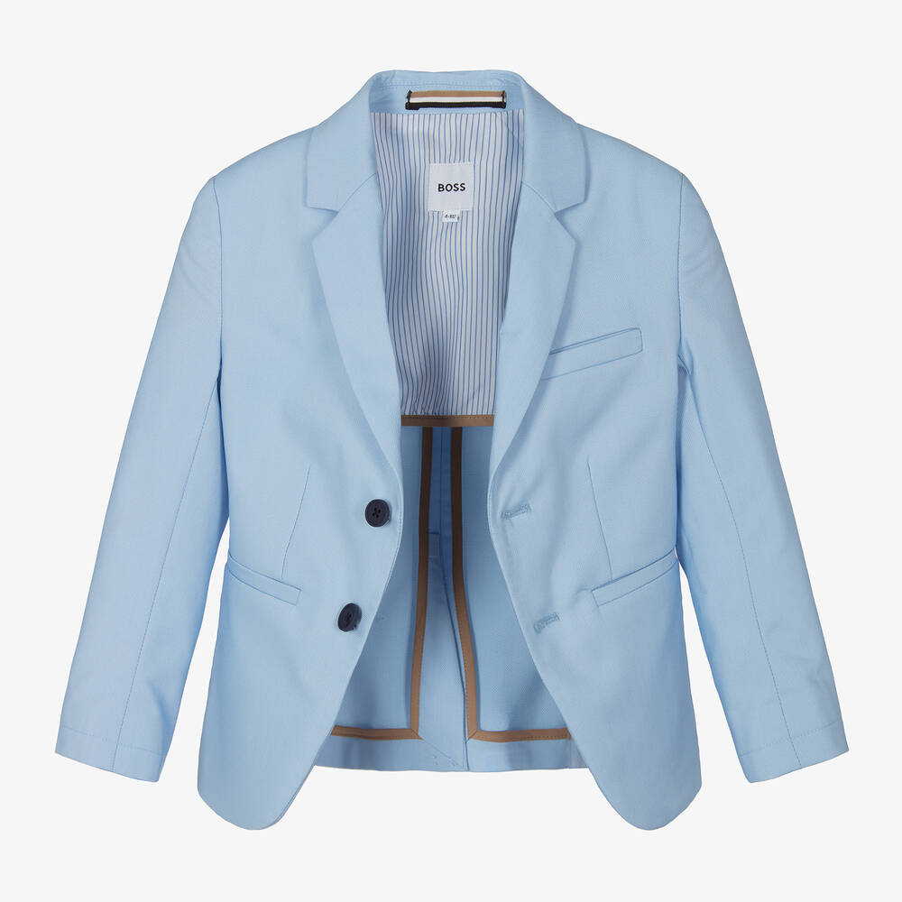 BOSS-Boys Pale Blue Blazer | Childrensalon Outlet