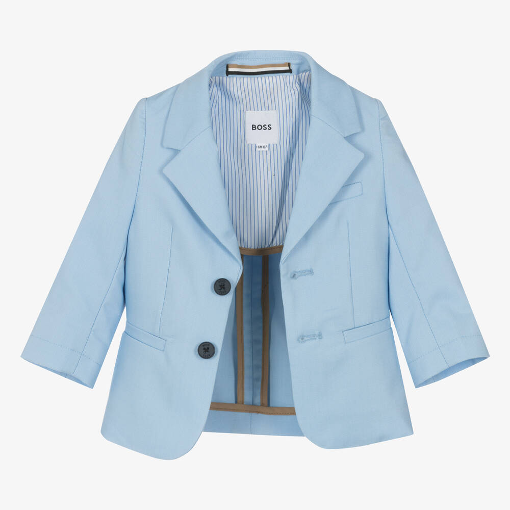 BOSS-Boys Pale Blue Blazer | Childrensalon Outlet