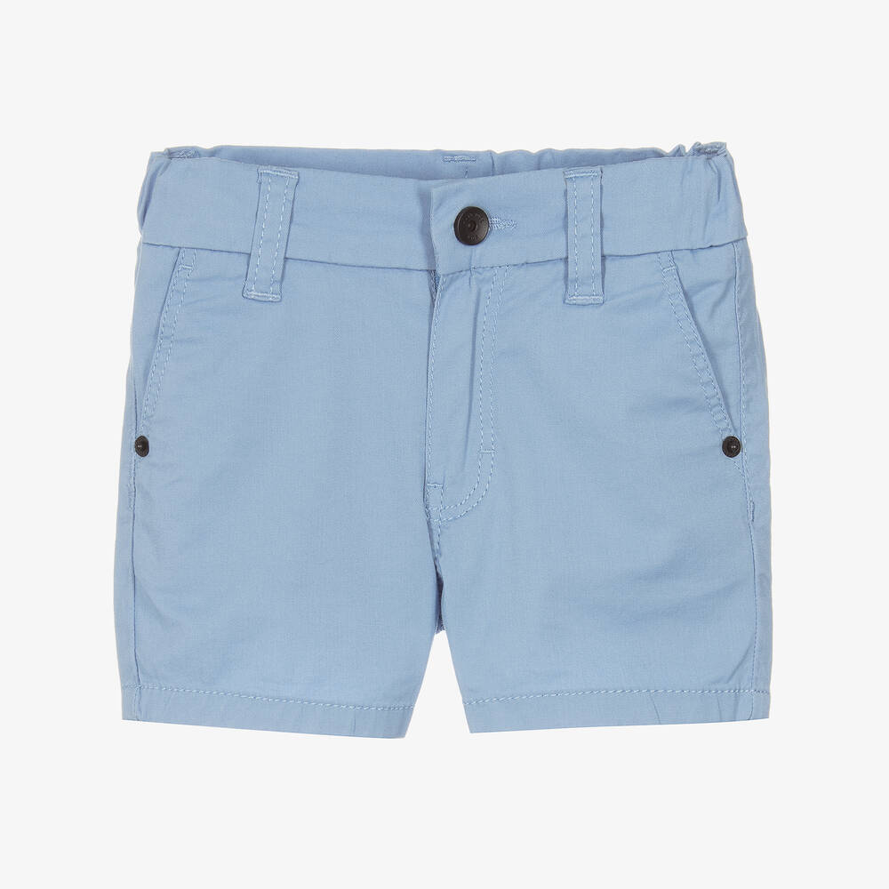 BOSS - Short chino bleu pâle en coton | Childrensalon