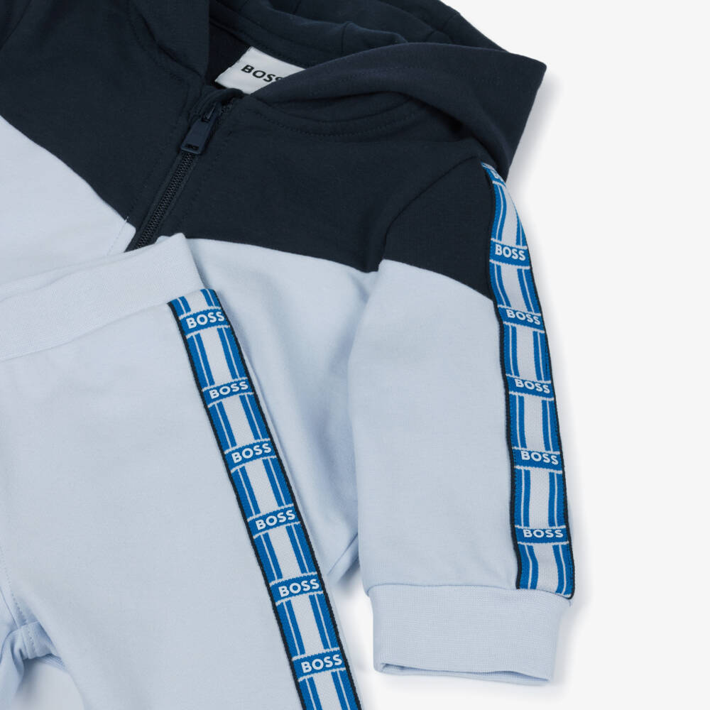 BOSS-Boys Pale Blue Logo Ensemble | Childrensalon Outlet