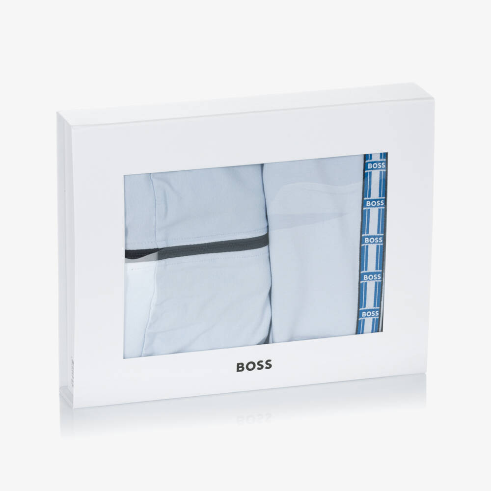 BOSS-Boys Pale Blue Logo Ensemble | Childrensalon Outlet