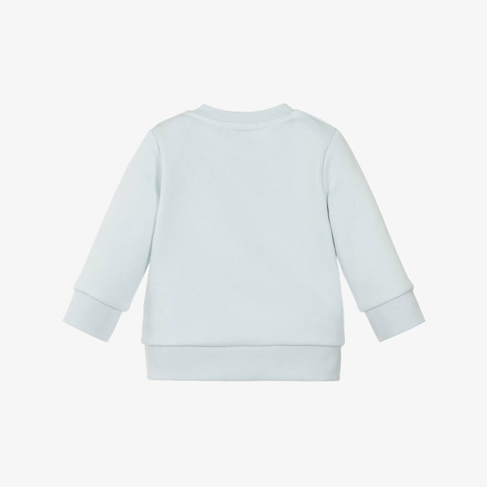 BOSS-Boys Pale Blue Logo Jumper | Childrensalon Outlet
