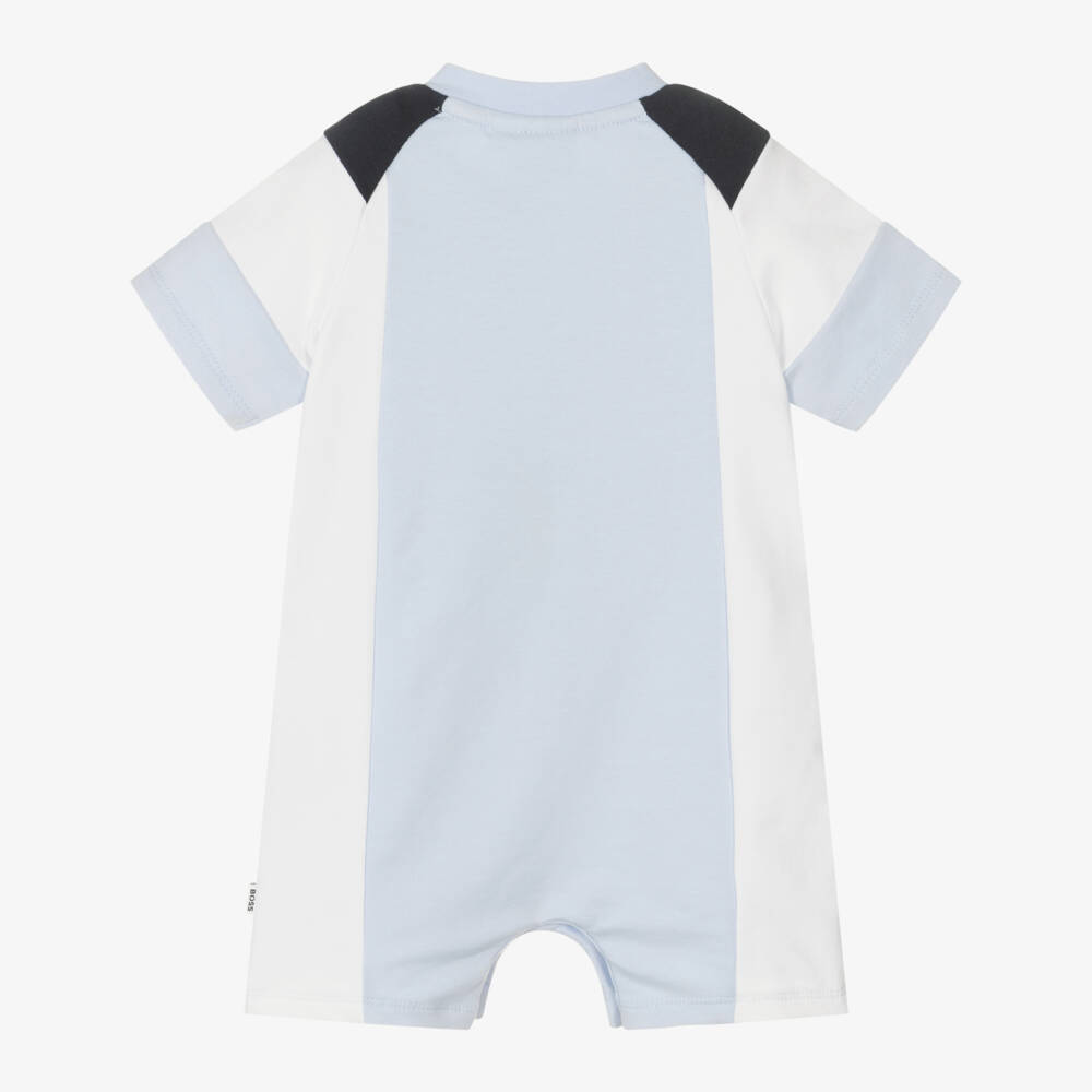 BOSS-Boys' Pale Blue Logo Romper | Childrensalon Outlet