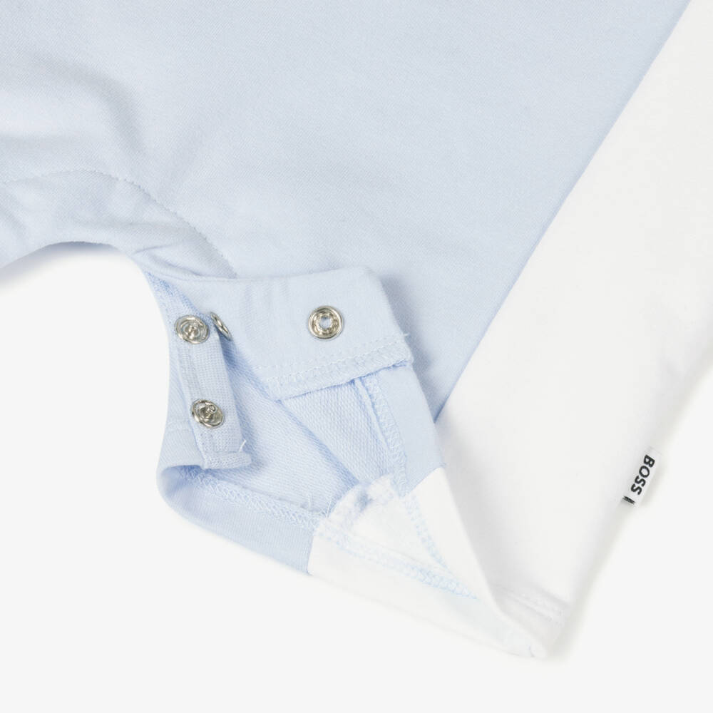 BOSS-Boys' Pale Blue Logo Romper | Childrensalon Outlet