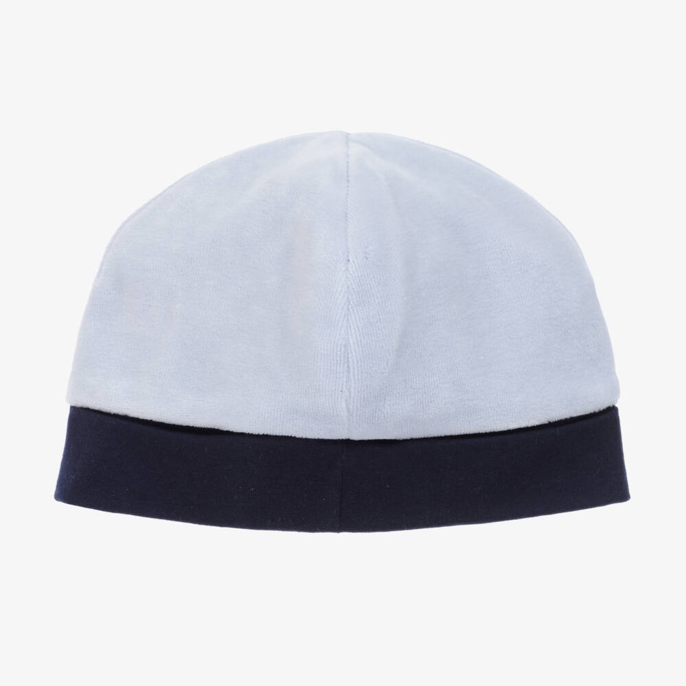 BOSS-Boys Pale Blue Velour Cap | Childrensalon Outlet