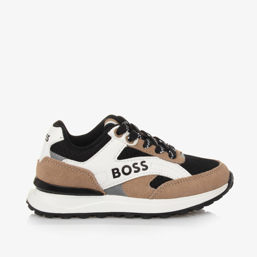 BOSS-حذاء رياضي جلد ثلاثي الألوان للأولاد | Childrensalon Outlet