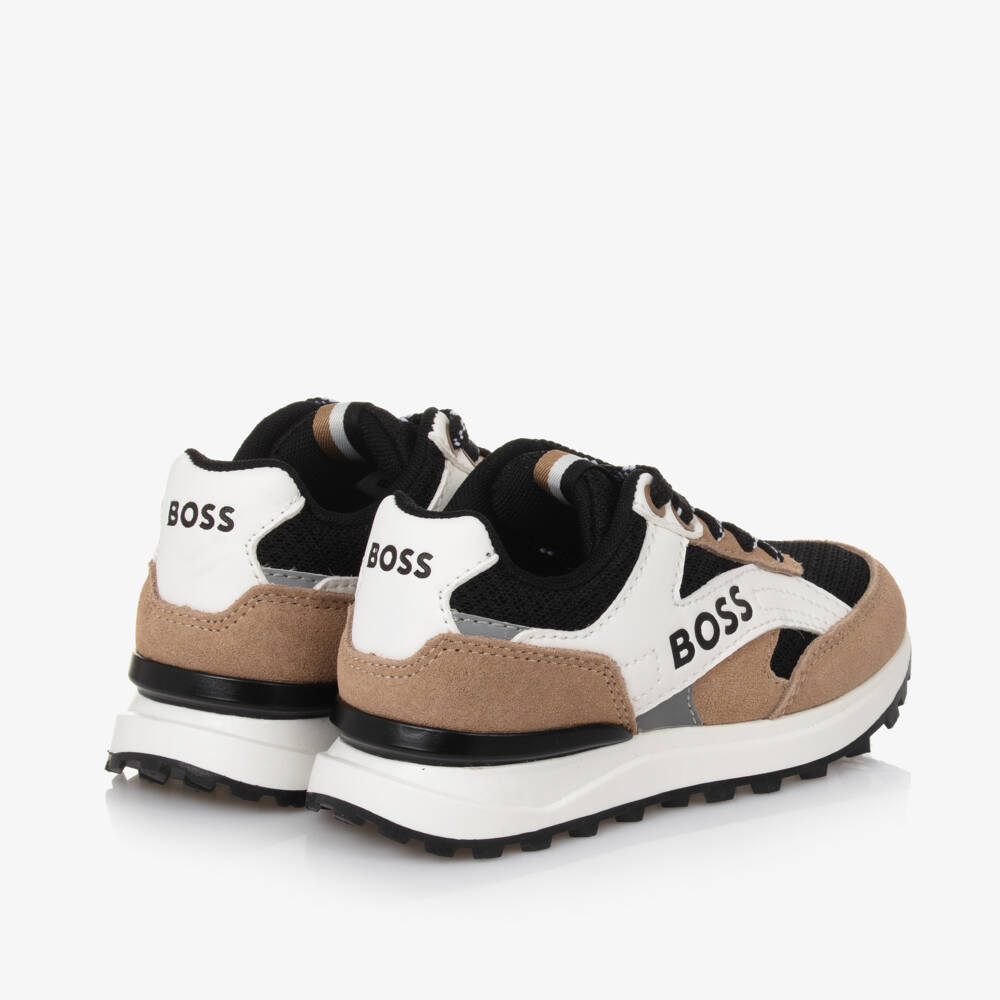 BOSS-حذاء رياضي جلد ثلاثي الألوان للأولاد | Childrensalon Outlet