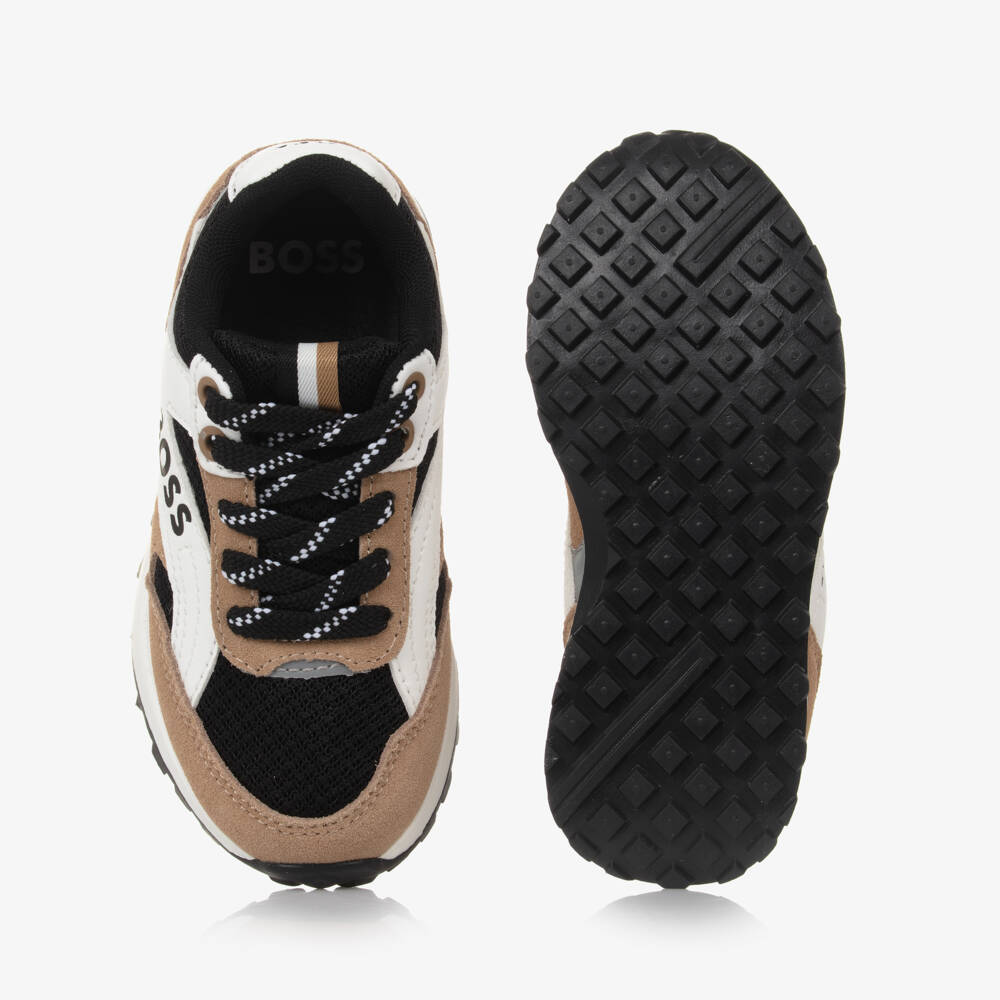 BOSS-حذاء رياضي جلد ثلاثي الألوان للأولاد | Childrensalon Outlet