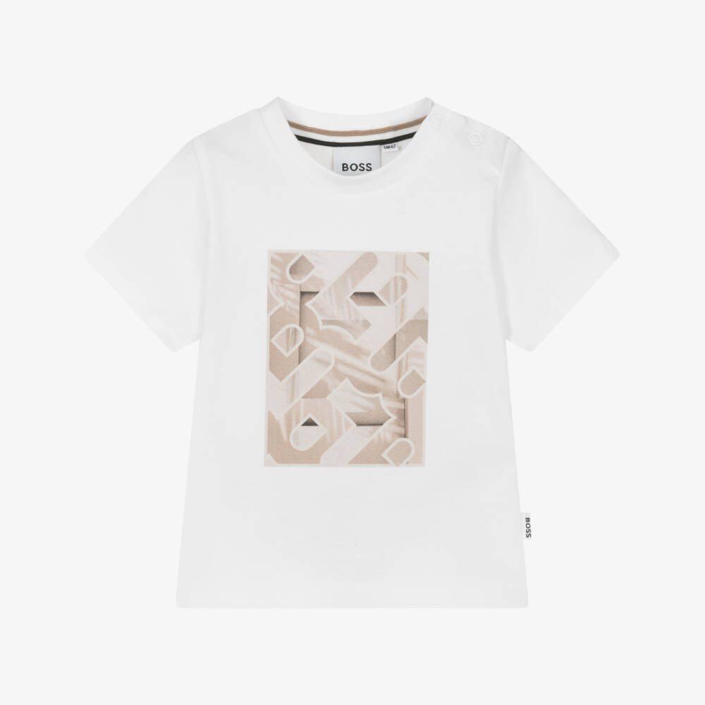 BOSS-Boys Pure Cotton Logo Tee | Childrensalon Outlet