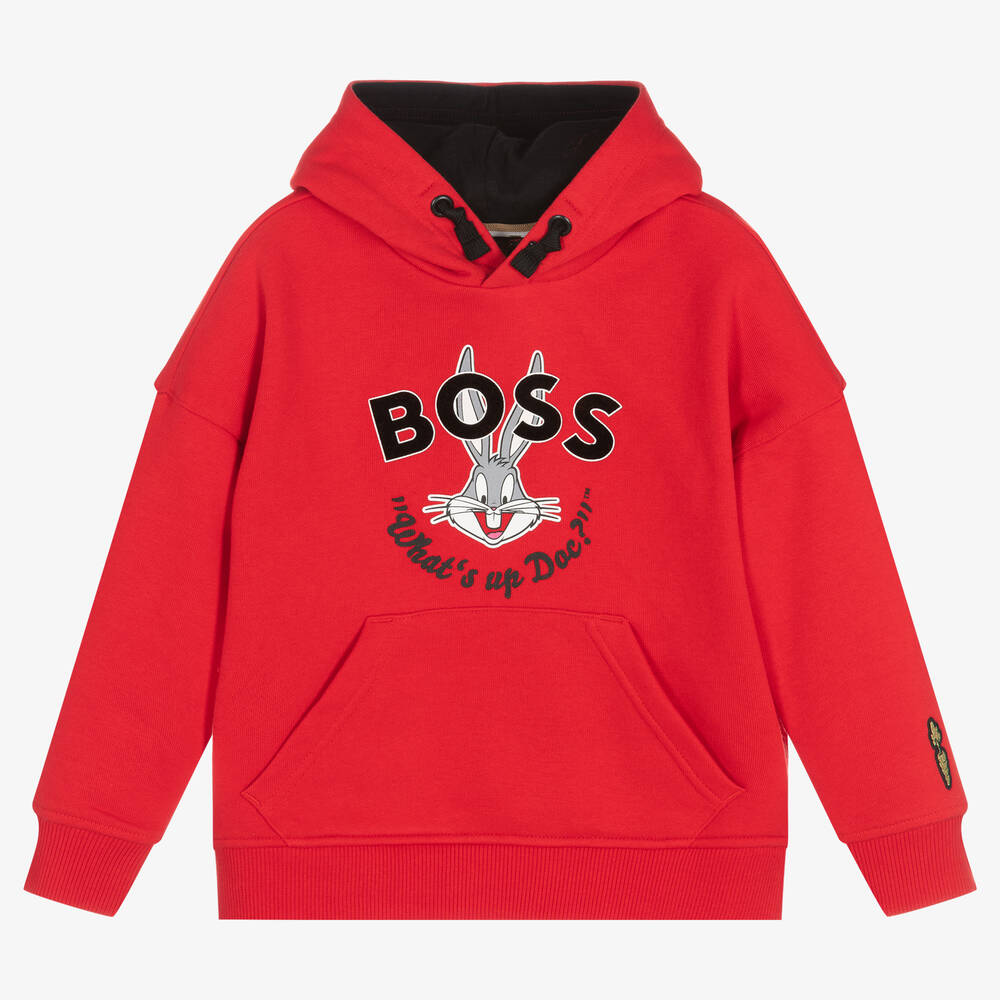 BOSS - Boys Red Bugs Bunny Hoodie | Childrensalon