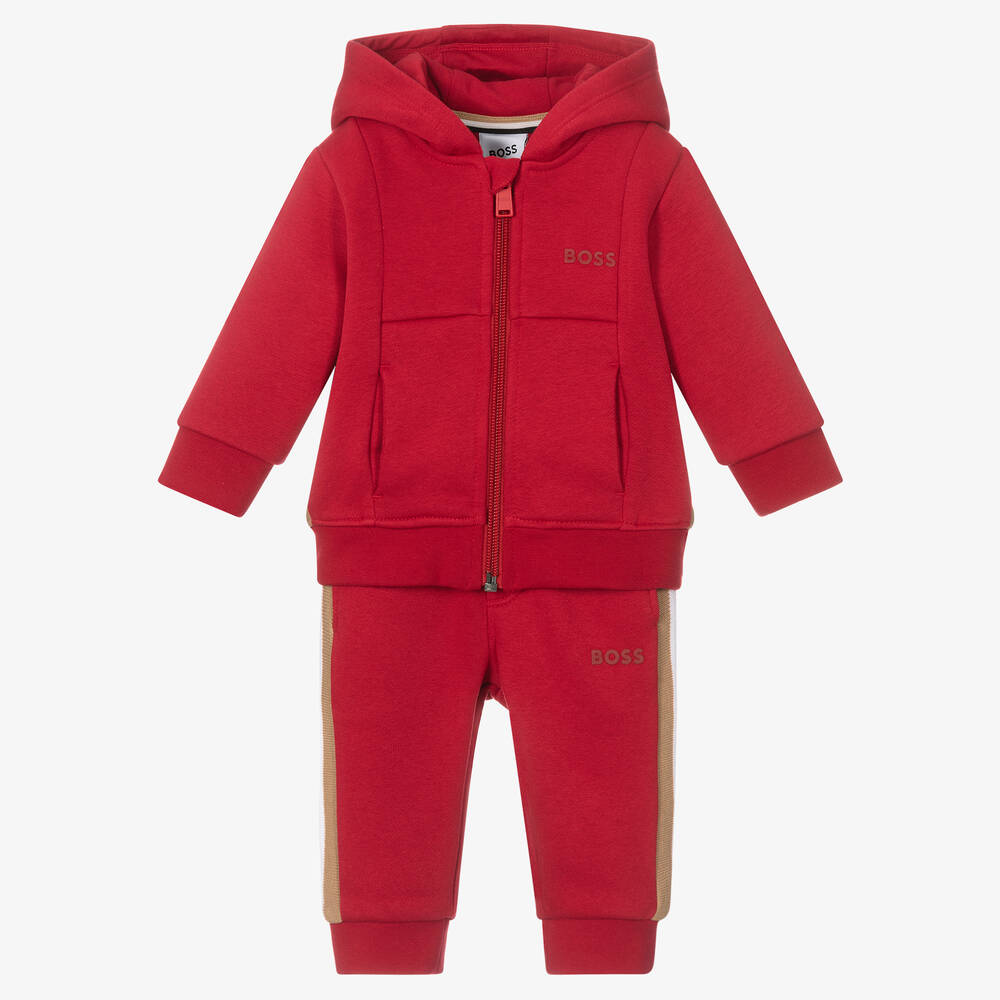 BOSS - Roter Kapuzen-Trainingsanzug (J) | Childrensalon