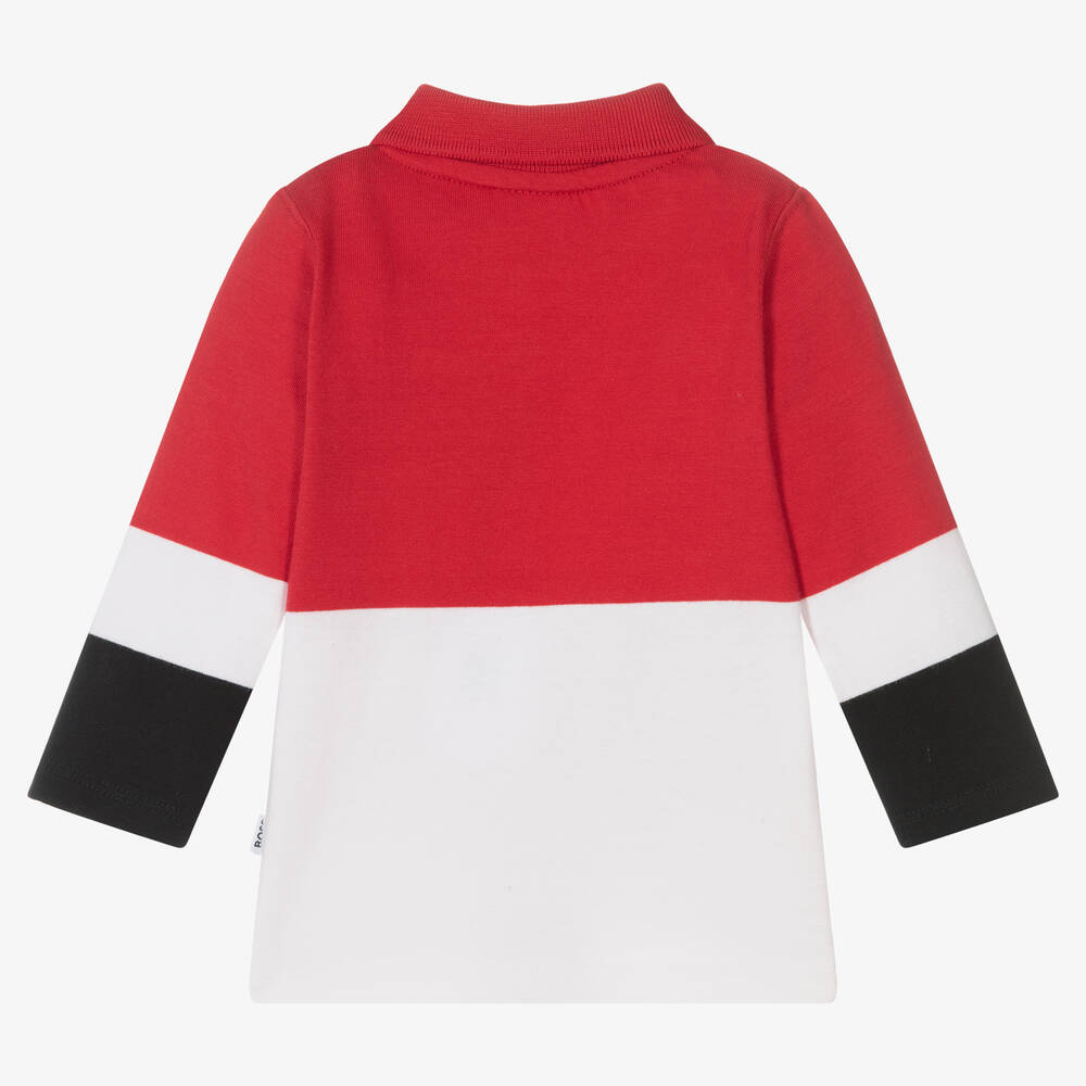 BOSS-Бело-красная рубашка поло для мальчиков | Childrensalon Outlet