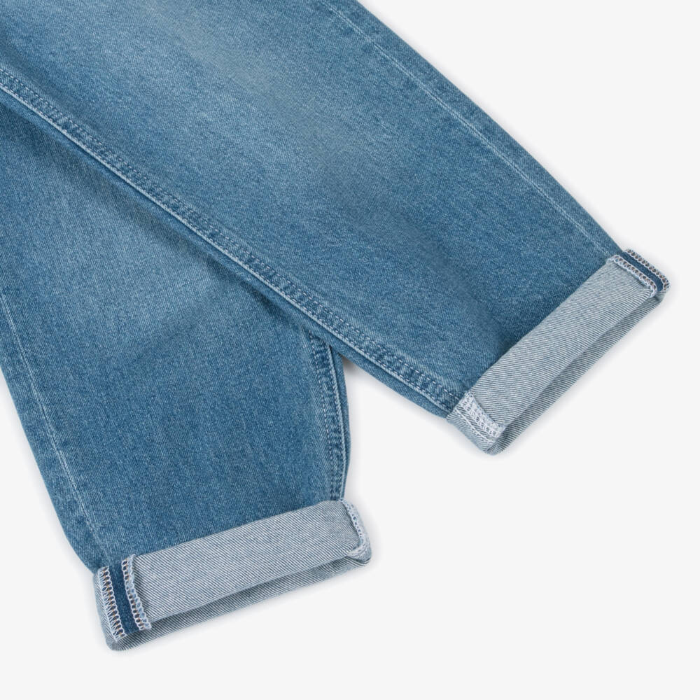 BOSS-Boys Relaxed Blue Denim Trousers | Childrensalon Outlet