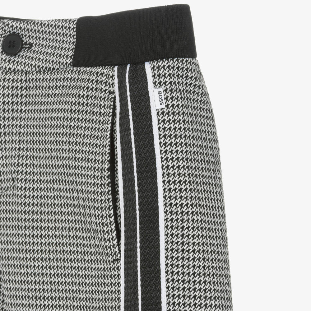 BOSS-Boys Retro Houndstooth Joggers | Childrensalon Outlet