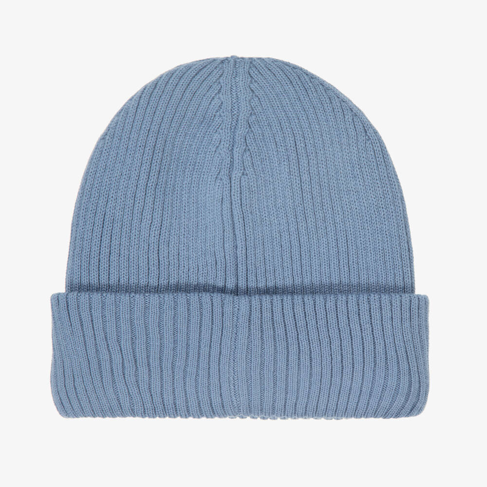 BOSS-Boys Ribbed Blue Knit Hat | Childrensalon Outlet