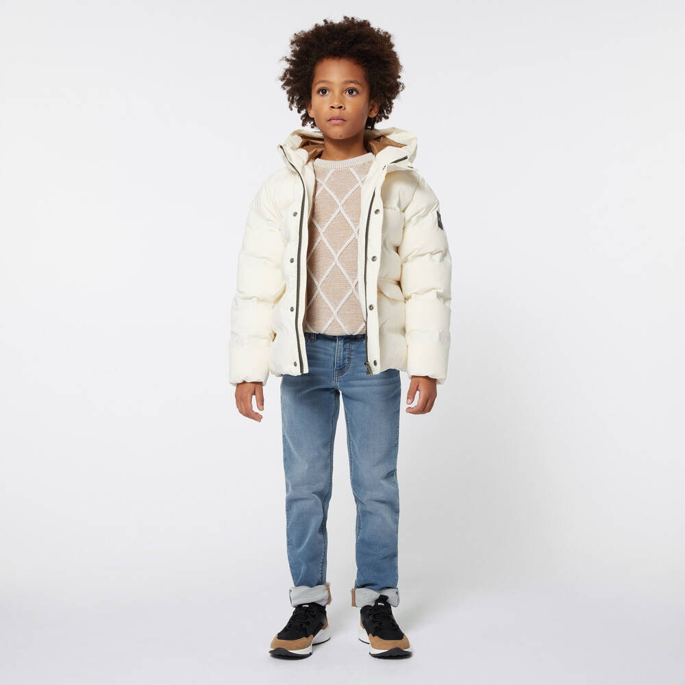 BOSS-Boys Sky Blue Slim Denim Trousers | Childrensalon Outlet