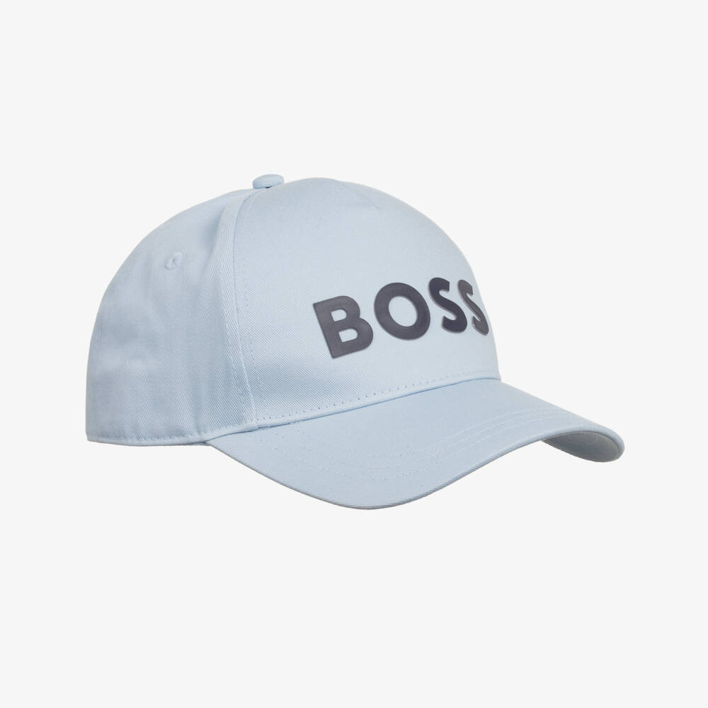 BOSS-Boys Sky Blue Twill Hat | Childrensalon Outlet