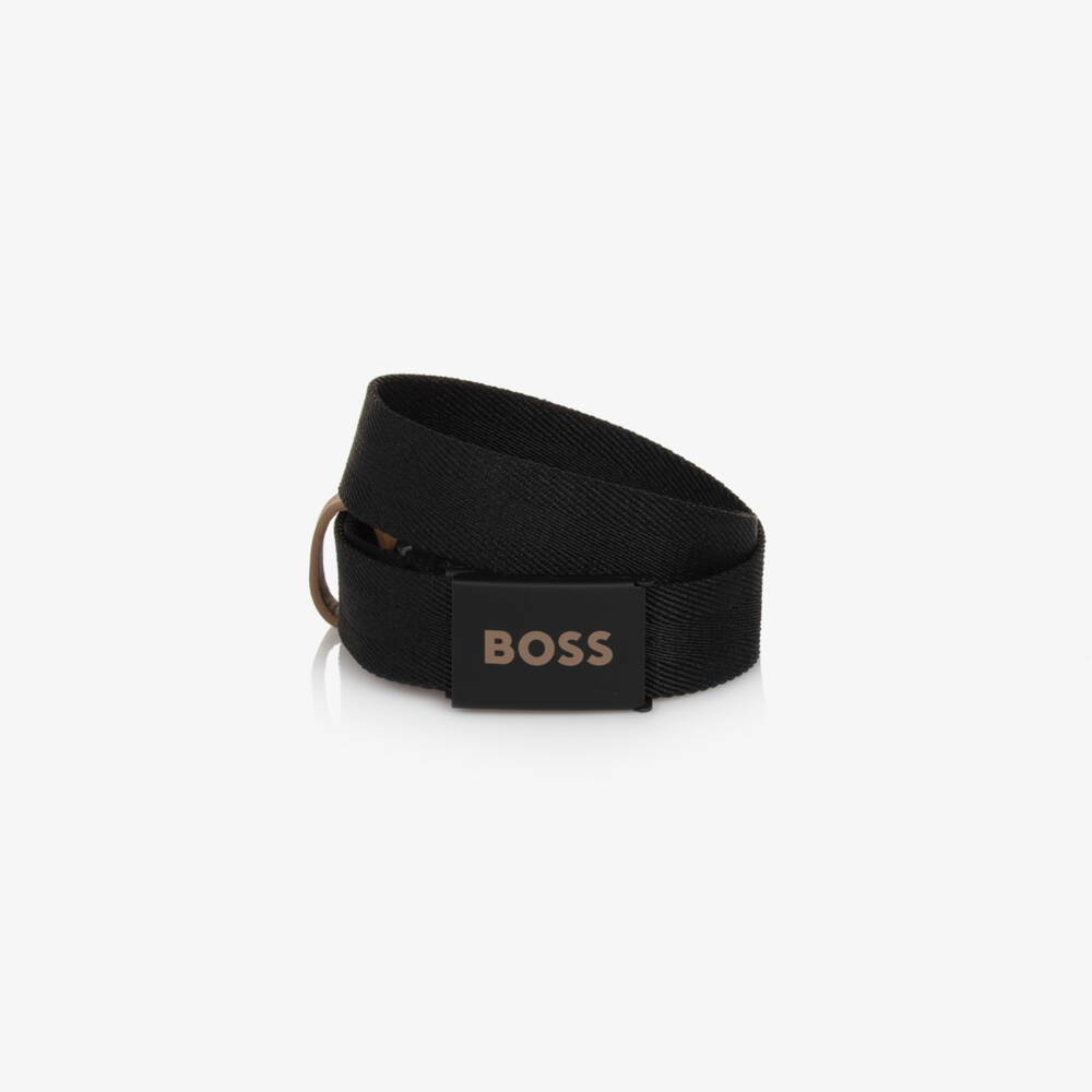 BOSS-Boys Sleek Black Adjustable Belt | Childrensalon Outlet