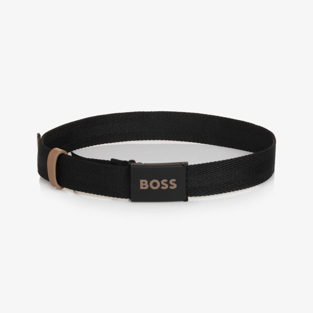 BOSS-Boys Sleek Black Adjustable Belt | Childrensalon Outlet