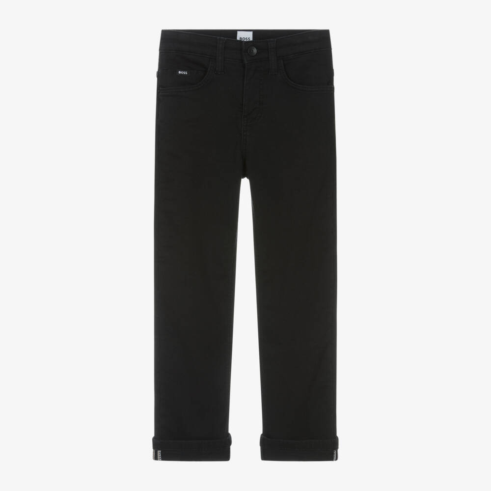 BOSS-Boys Sleek Black Denim Trousers | Childrensalon Outlet