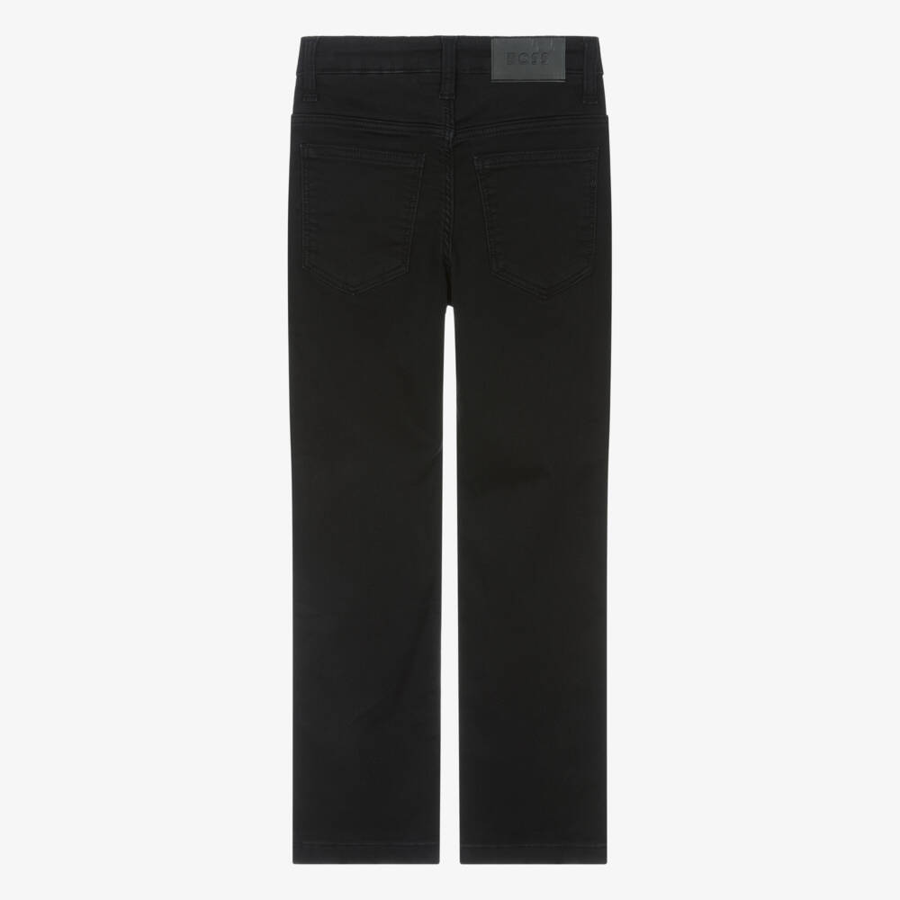 BOSS-Boys Sleek Black Denim Trousers | Childrensalon Outlet