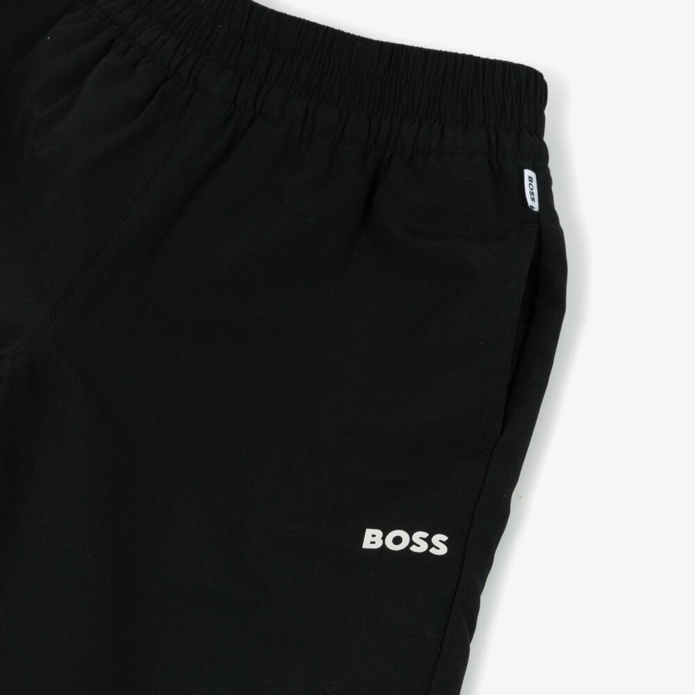 BOSS-Boys Sleek Black Jogger Pants | Childrensalon Outlet