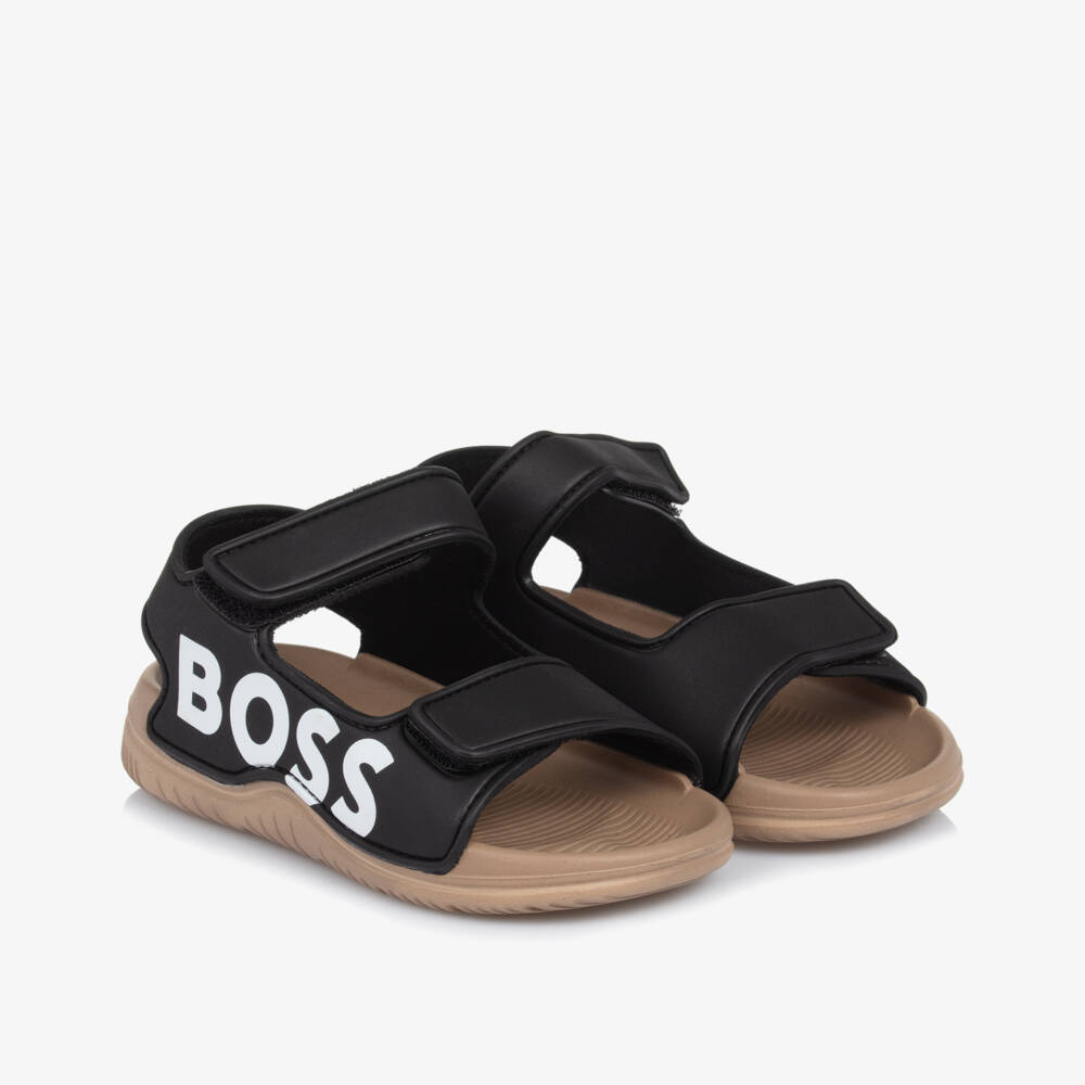 BOSS-Элегантные черные сандалии под кожу для мальчиков | Childrensalon Outlet