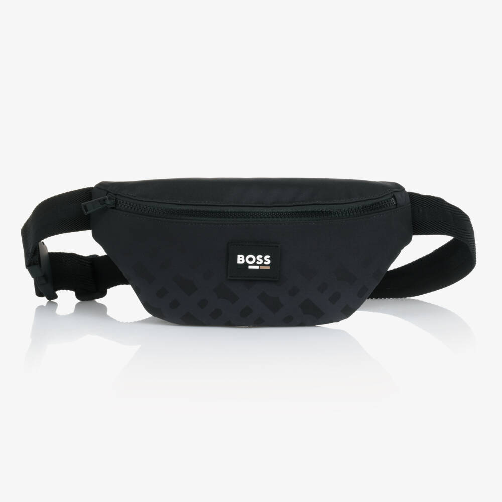 BOSS-Boys Sleek Black Logo Waist Pouch | Childrensalon Outlet