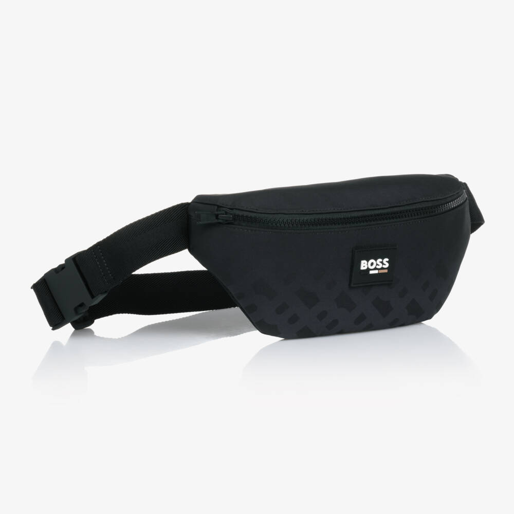BOSS-Boys Sleek Black Logo Waist Pouch | Childrensalon Outlet