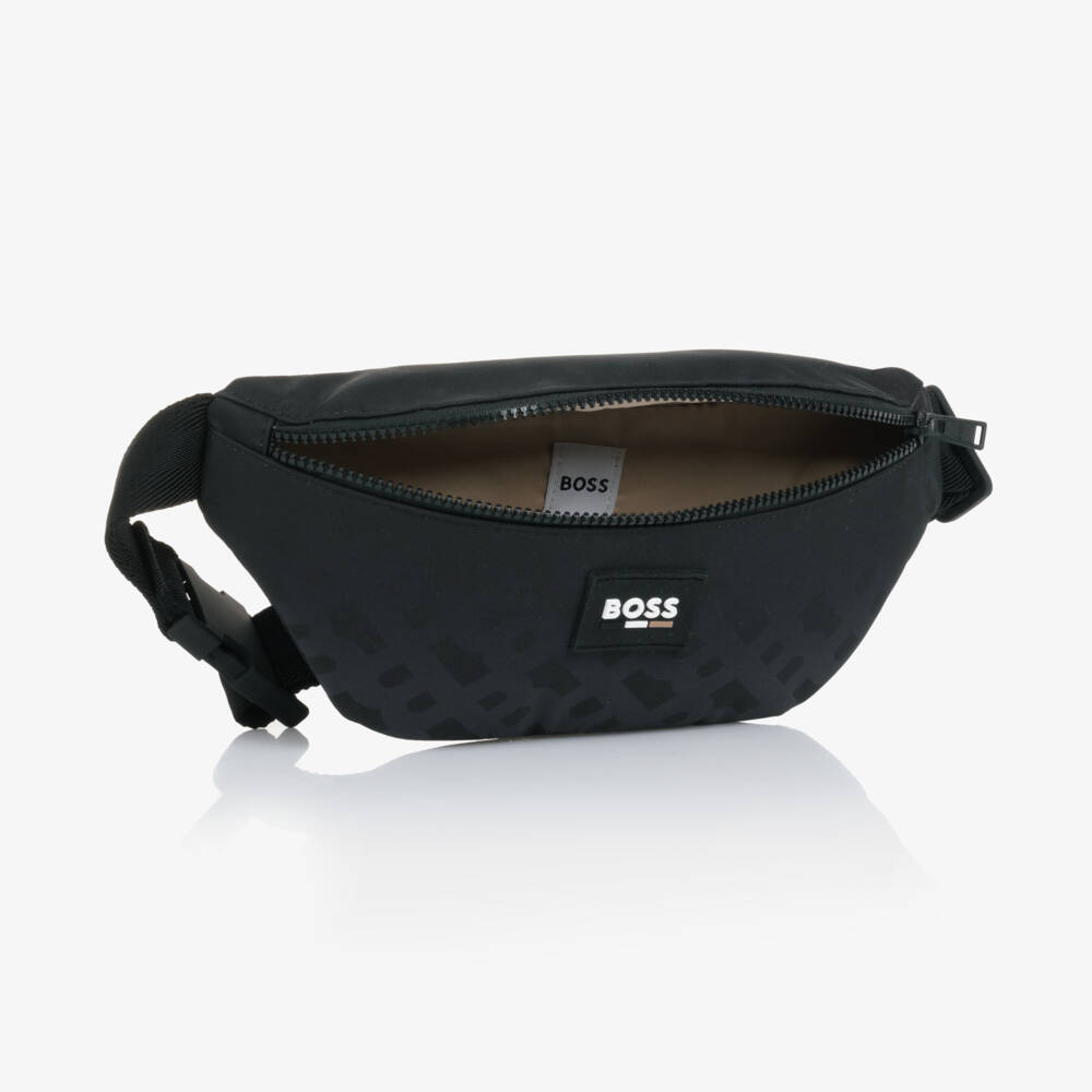 BOSS-Boys Sleek Black Logo Waist Pouch | Childrensalon Outlet
