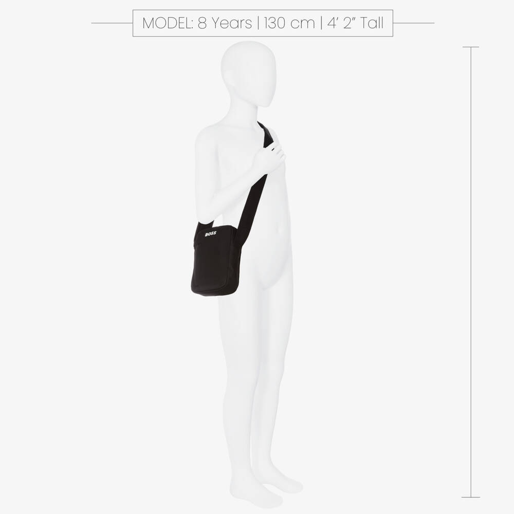 BOSS-Boys Sleek Black Messenger Satchel | Childrensalon Outlet
