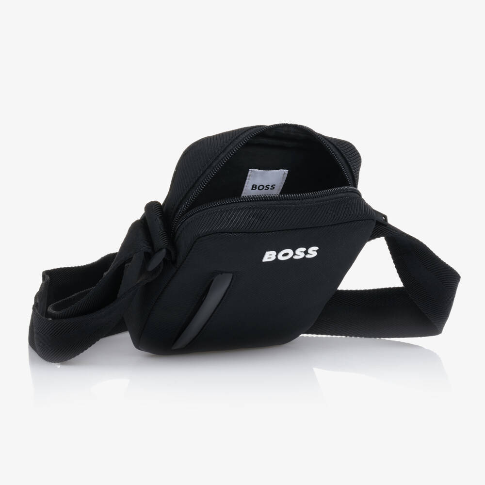 BOSS-Boys Sleek Black Messenger Satchel | Childrensalon Outlet